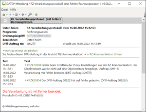 DFÜ-Fehler nach DATEV-Update DVD 16