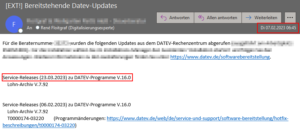 DATEV-Update vom 06.02.2023? Ein Fehler? Service-Release vom 23.03.2023 am 06.02.2023 veröffentlicht?